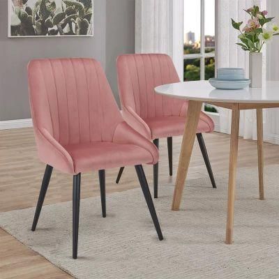 China Wholesale Modern Home Furniture Set Restaurant Velvet Upholstered Dining Chairs for UK Market