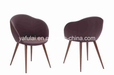 Specail Shape PVC Dining Chair Heat Transfer Metal Legs Chair