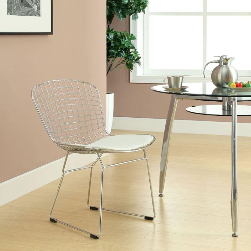 2020 New Product European Style Silver Metal Frame Dining Chairs