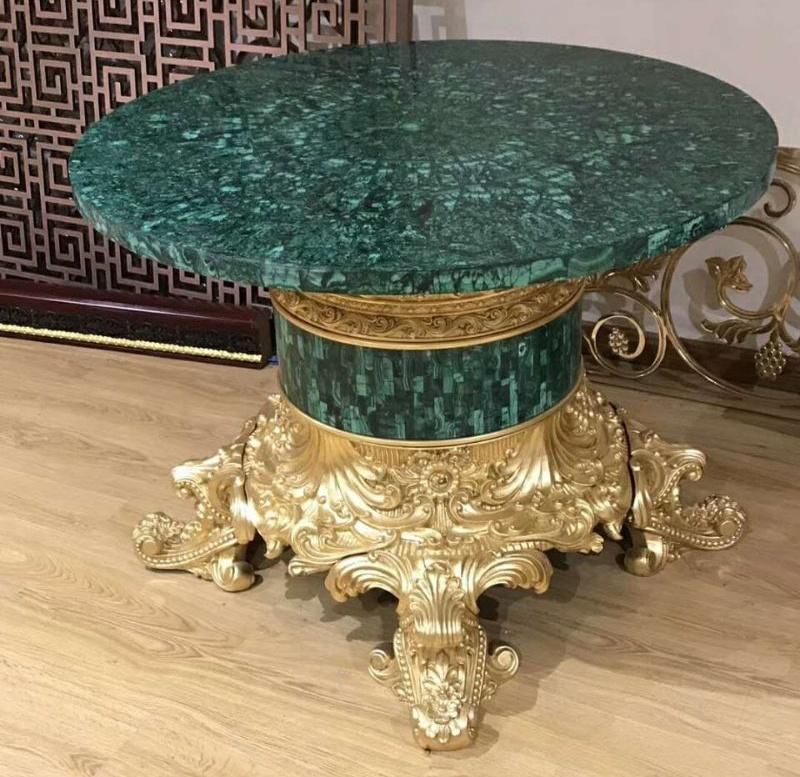 Dubai Luxury Green Round Malachite Marble Coffee Table