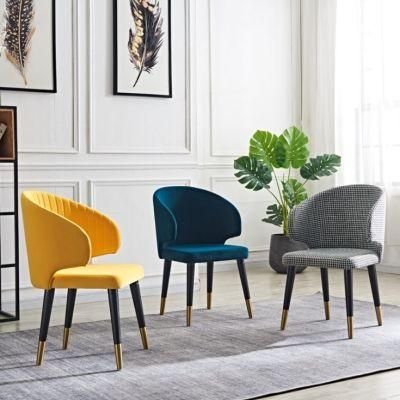 Velvet Dining Chair Vintage Nordic Fabric Dining Chair for Home