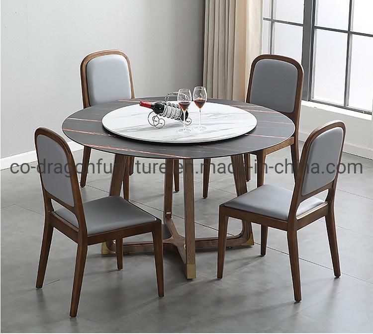 Wood Furniture Simple Dining Chair Set with Leather Software