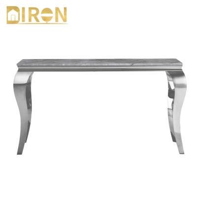 Dining Room Furniture Marble Glass Top Dining Table with Stainless Steel