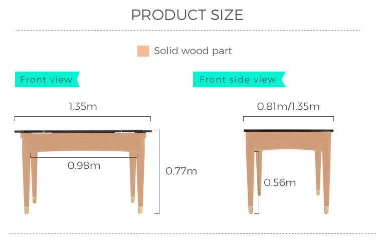 Linsy Folding Rectangle Round Dining Table with 6 Chaor Dining Room Furniture Ls058r6