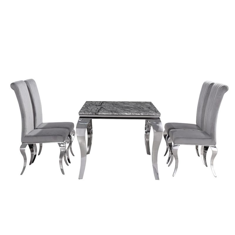 Home Restaurant Living Room Furniture Table Sets Sintered Stone Marble Table Top Dining Table with Stainless Steel Leg