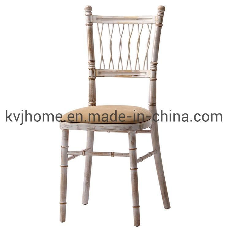 Kvj-7196 White Stacking Banquet Dining Chair with Removable Seat