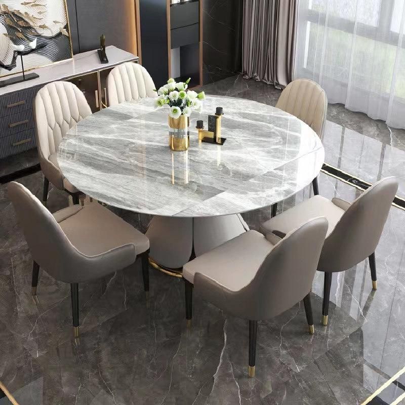 Home Dining Room Furniture Extendable Table Sets Marble Top Dining Table