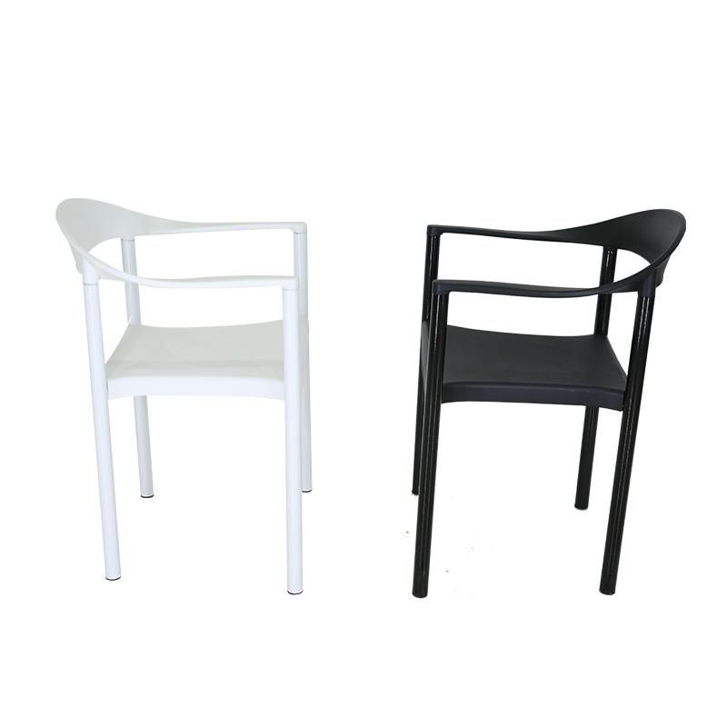 2021 Hot Sale China Wholesale New Plastic Chair with Armrest Stackable Dining Chair