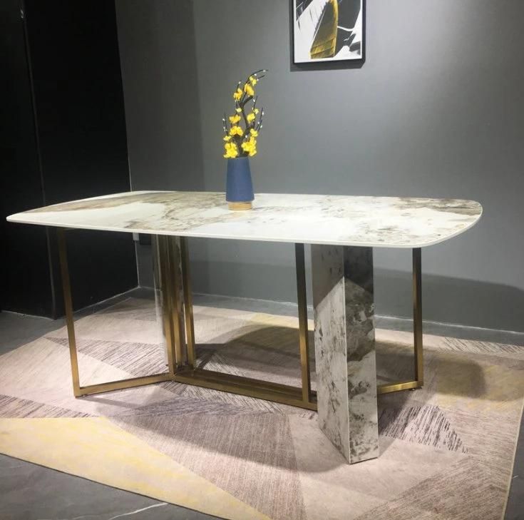 Modern Marble Hotel Luxury Gold Dining Tables