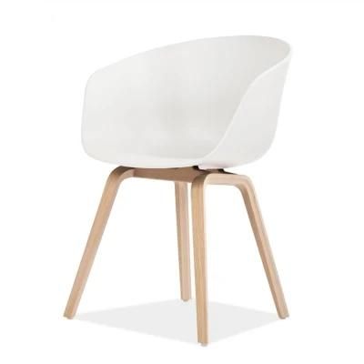 Modern Design Dining Chair White PP Simple Negotiation Chair 4s Shop Net Chairs with Armrest