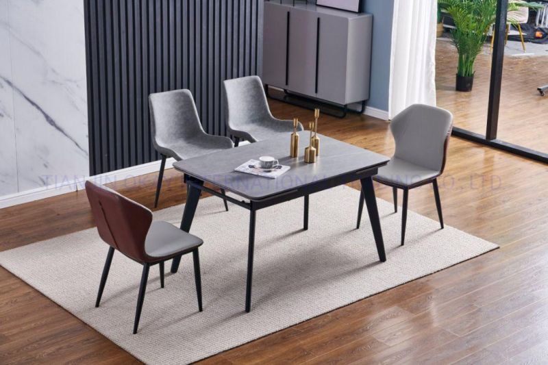 Modern Home Furniture Sintered Stone Extendable Dining Table