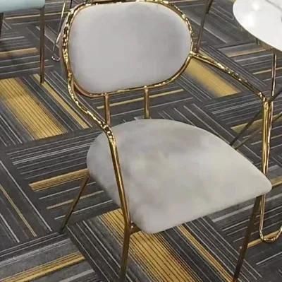 Nordic Adult Gold Metal Chair Household Backrest Dining Chair