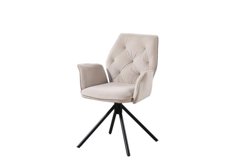 Free Sample Wholesale Design Room Furniture Nordic Velvet Modern Luxury Dining Chairs with 360 Degree Rotation Metal Legs