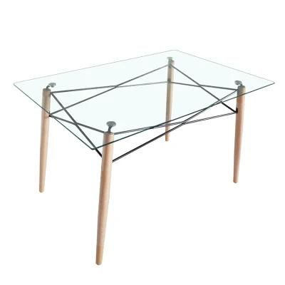 Modern Simple Tempered Glass Small Apartment Double-Sided Connection Household Dining Table