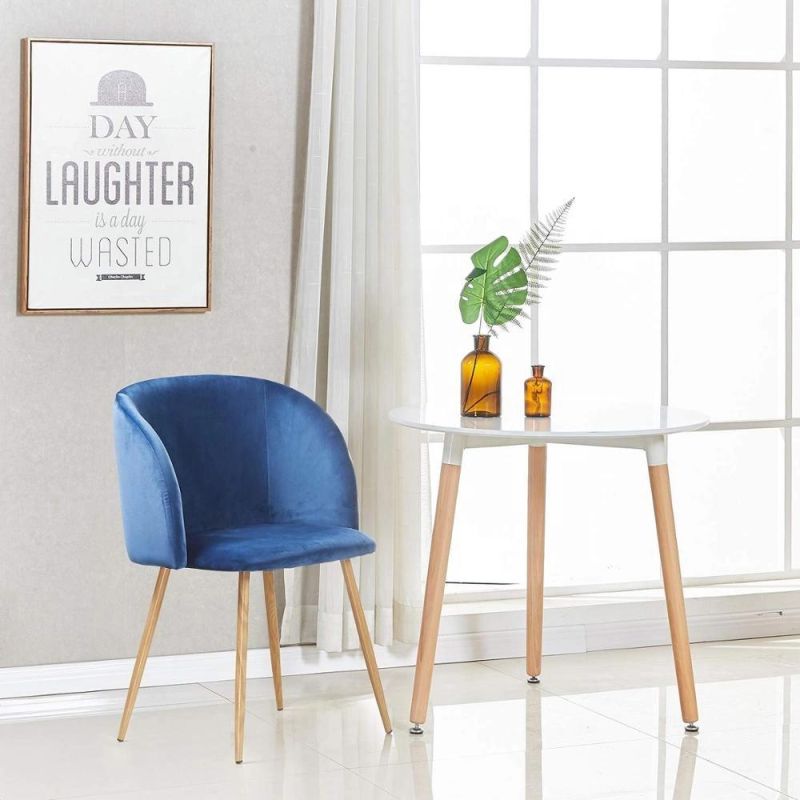 Luxury Velvet Cover Dining Room Industrial Wooden Legs Dining Chair