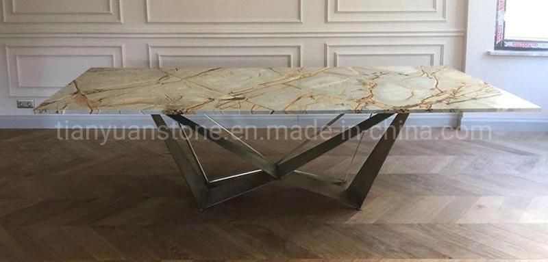 Marble Natural Stone Custom Tea Side Table Dining Countertop for Hotel and Residential