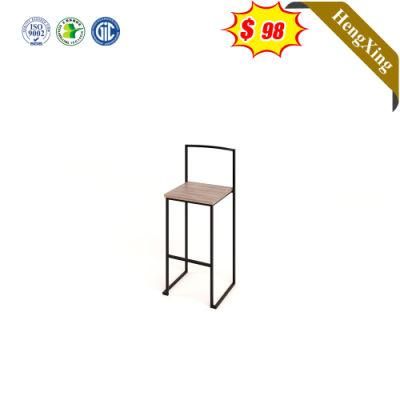 Wholesale Modern Furniture Garden Dining Room Furniture Wooden Dining Chairs Wood High Height Stool High Back Bar Chair with Metal Legs