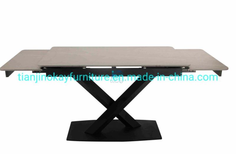 Hot Selling Furniture Restaurant Marble Top Dining Table Rectangular Dining Table Ceramic Top Dining Table