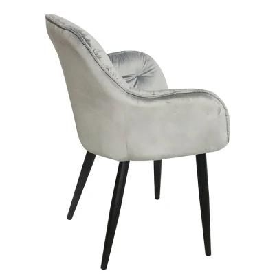 Modern Industrial Style Home Use High Quality Luxury Metal Legs Fabric Velvet Dining Chair