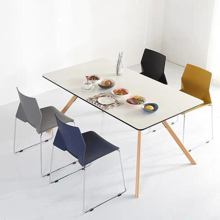 New PP Plastic Metal Backrest White Office Chair Modern