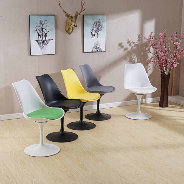 European Creative White Plastic Bar Chair Upholstered Metal Base Simple Bar Cafe Chair Bar