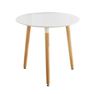 High Quality Modern design Home Furniture Comfortable White Wooden Leg MDF Round Table Dining Room Table