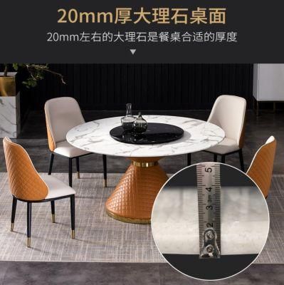 Simple Style Round Rectangle Marble Dining Table Dessert Shop Coffee Shop Western Restaurant Negotiation Table