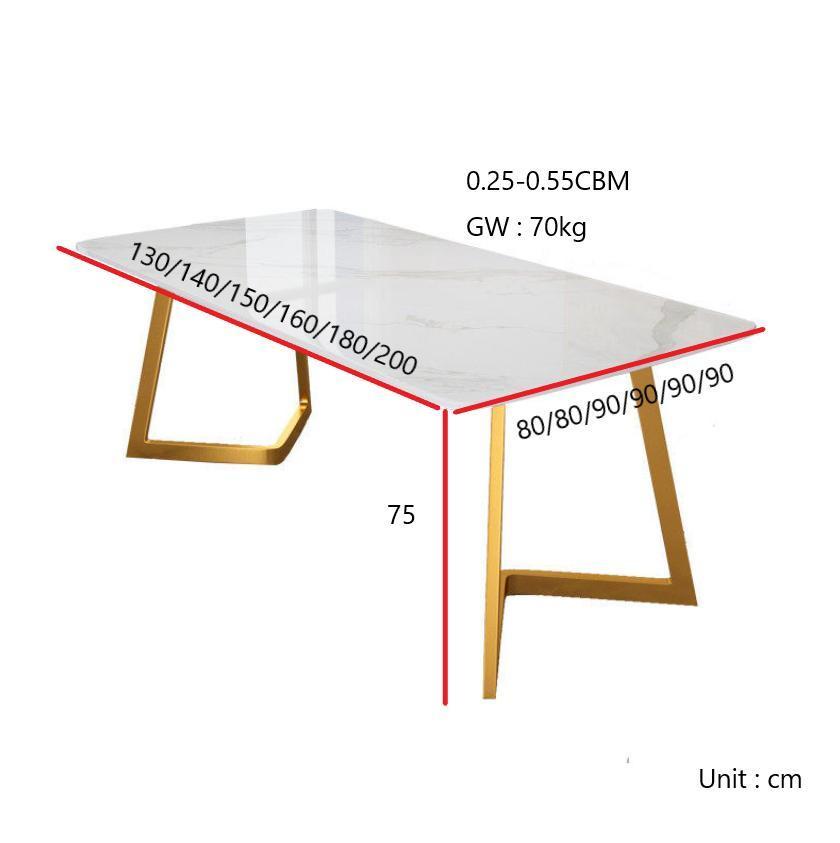 Rectangular Modern Marble Top Dining Table Can Be Customized