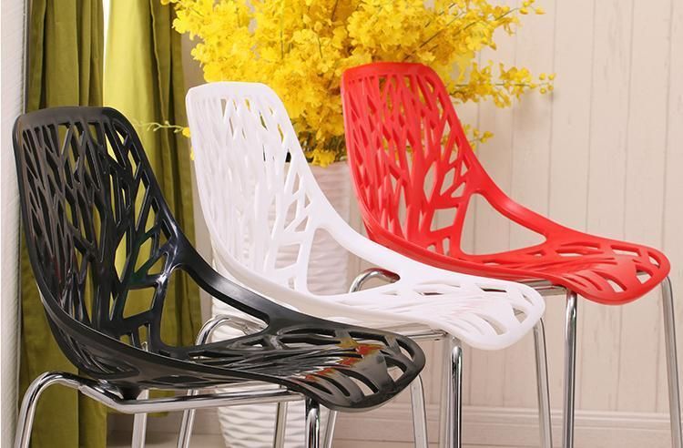 Modern Home Furniture Plastic Chair Furniture Mingshuai Dining Chair Wholesale with Metal Legs