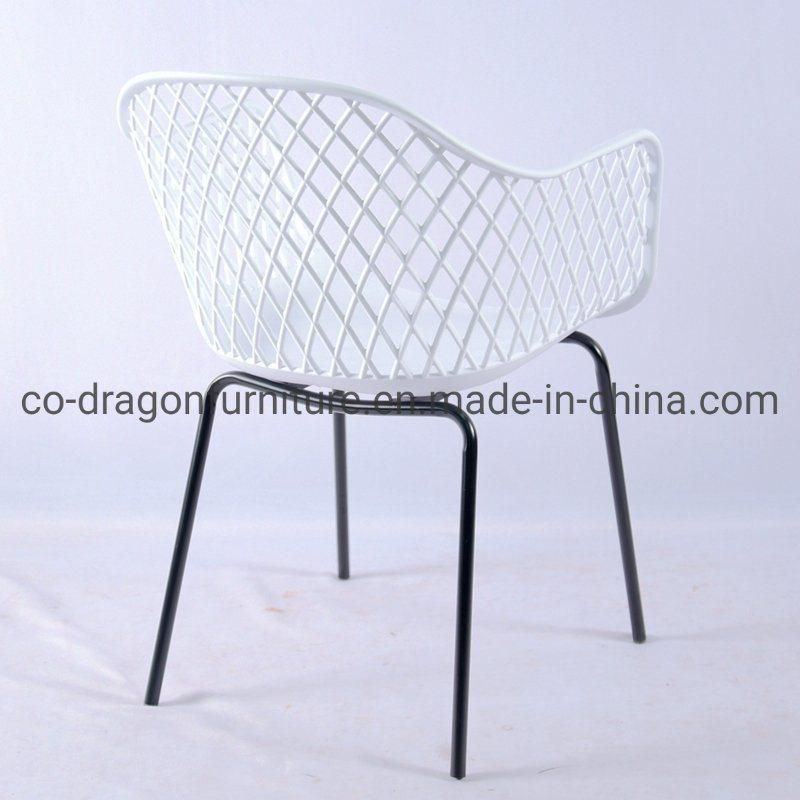 Wholesale Plastic Dining Chair with Metal Legs for Home Furniture