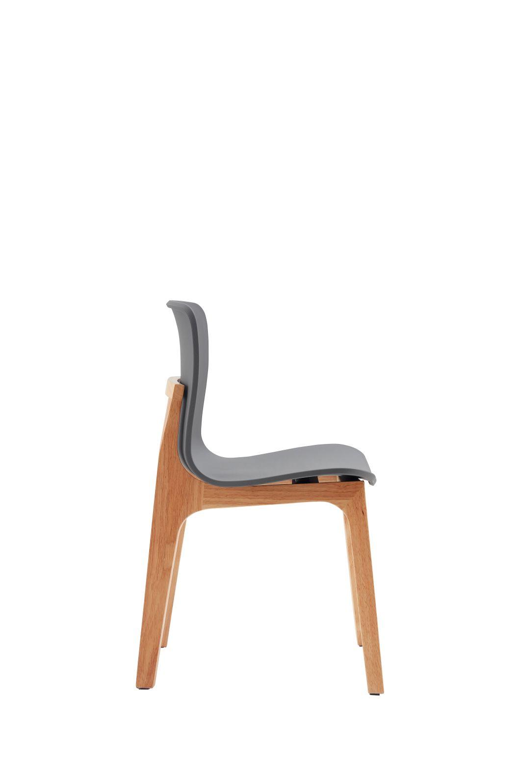 Modern Colored PP Chair Plastic Chair Beech Wood Legs Dining Chair