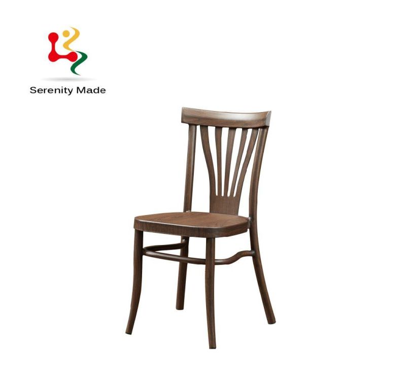 Coffee Shop Furniture Aluminum Frame Dining Chairs with Leather Cushion for Outdoor Use