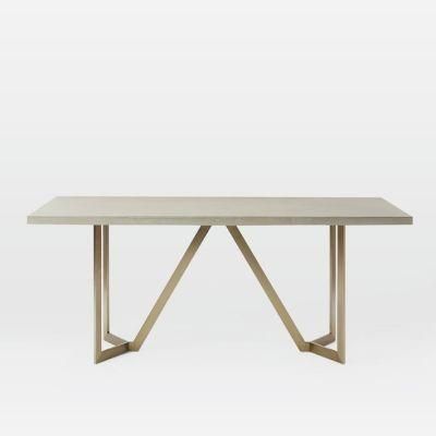 Home Furniture Stainless Steel Concrete Designer Tower Dining Table in Foshan