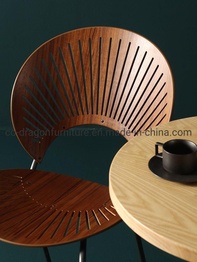 Modern Style Metal Legs Wooden Back Lounge Dining Chair Set