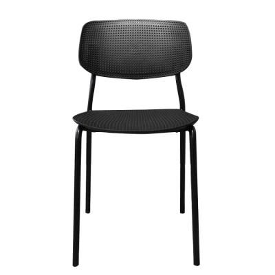 Wholesale Dining Furniture Simple Style Plastic Chair Eco-Friendly Black PP Dining Chair