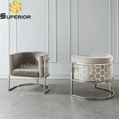 New Design Modern Stainless Steel Velvet Dining Chair for Home