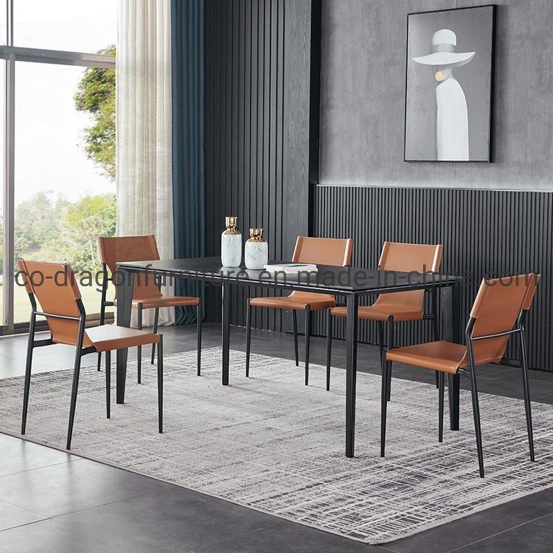 Modern Home Furniture Dining Table Sets with Rock Plate Top