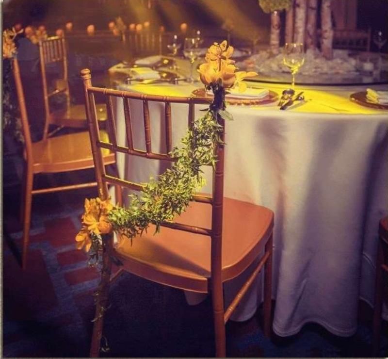 Golden Plastic Stackbale Wedding Dining Chair