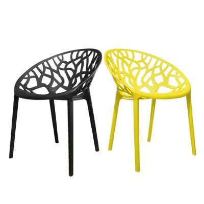 Wholesale Outdoor Home Furniture Modern Style Plastic Chair Eco-Friendly Black PP Dining Chair