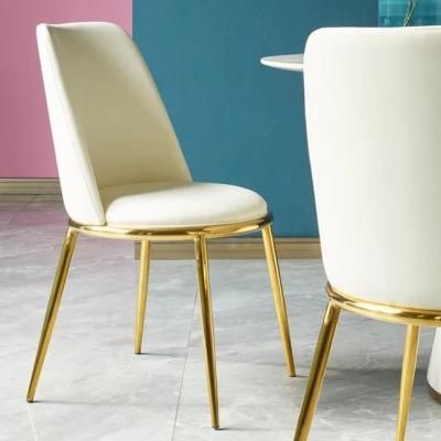 Wholesale Modern Gold Metal Leg Leather Dining Chair