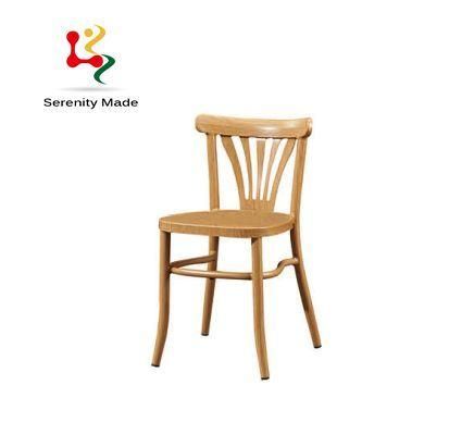 Coffee Shop Furniture Aluminum Frame Dining Chairs with Leather Cushion for Outdoor Use