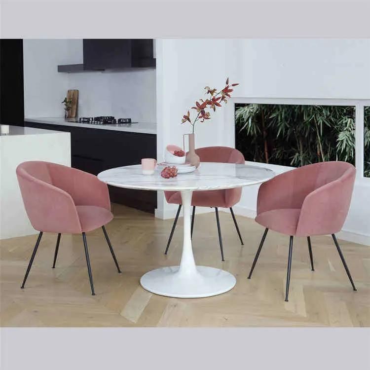 Italian Luxury Design Dining Room Sets Modern Round Marble Top S S Frame 4 Seater Dining Table Set