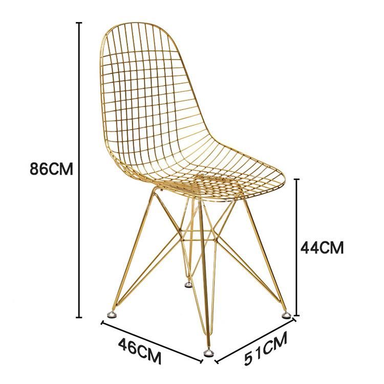 Black Wire Mesh Chair Silla De Malla De Alambre Negra Upholstered Design Nordic Wholesale VIP Chair Wire Rugged Dining Room Chair