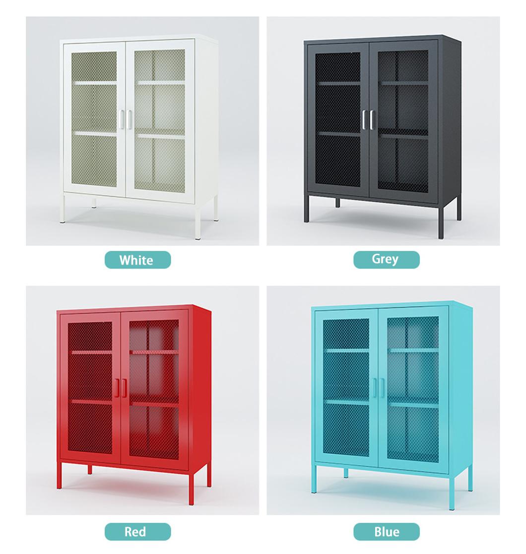 Wholesale Market Metal Sideboard Storage Cabinet with Mesh Doors