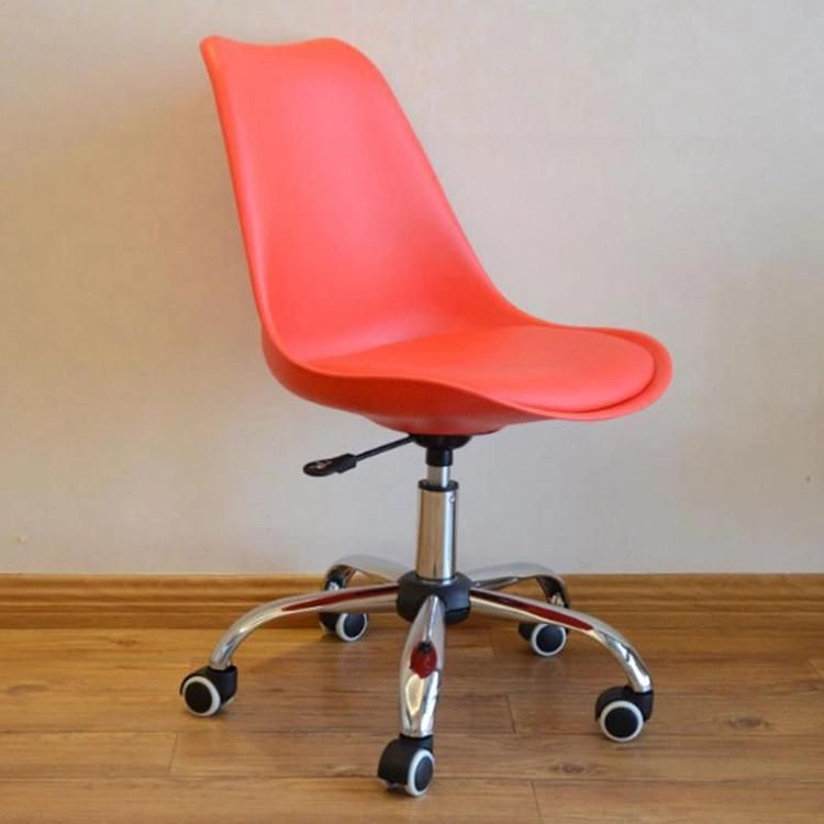 Nordic Plastic Upholstered Office Chair Liftable Chair Modern Furniture Dining Chair Leisure Chair with Pulley