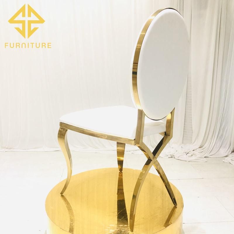 Modern Use Royal Upholstered Wedding Stacking Gold Dining Chair