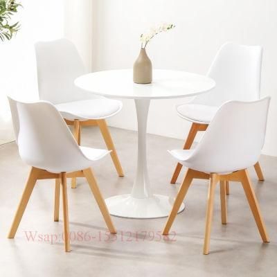 Leisure Tulipan Table and Chair Sets Nordic Coffee Chairs PP Seat PU Cushion Dining Chair