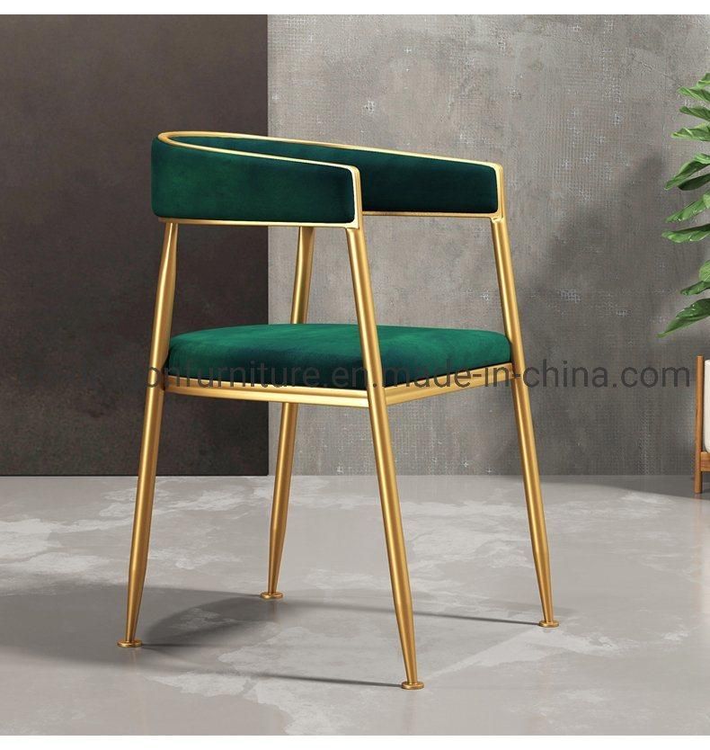 Modern Home Furniture Steel Leg Leather Dining Chair with Arm