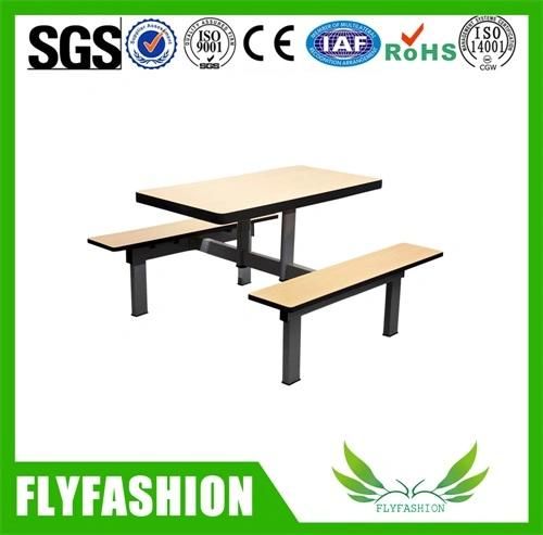 Wooden Table with Bench School Dining Restaurant Table with Chairs