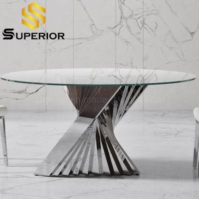 Latest Designs Home Glass Dining Furniture Modern Unique Dining Table